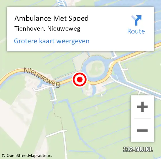 Locatie op kaart van de 112 melding: Ambulance Met Spoed Naar Tienhoven, Nieuweweg op 2 april 2017 12:55