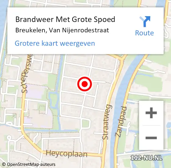 Locatie op kaart van de 112 melding: Brandweer Met Grote Spoed Naar Breukelen, Van Nijenrodestraat op 2 april 2017 14:07