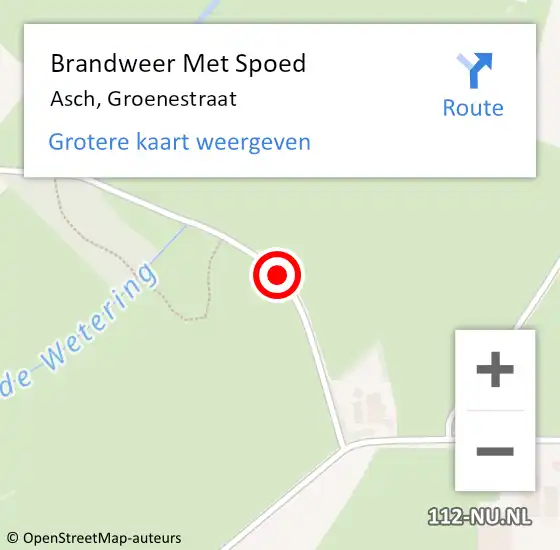 Locatie op kaart van de 112 melding: Brandweer Met Spoed Naar Asch, Groenestraat op 2 april 2017 14:29