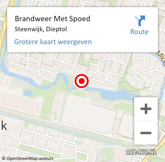 Locatie op kaart van de 112 melding: Brandweer Met Spoed Naar Steenwijk, Dieptol op 2 april 2017 14:51