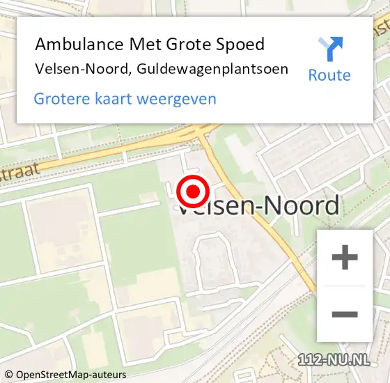 Locatie op kaart van de 112 melding: Ambulance Met Grote Spoed Naar Velsen-Noord, Guldewagenplantsoen op 2 april 2017 15:29