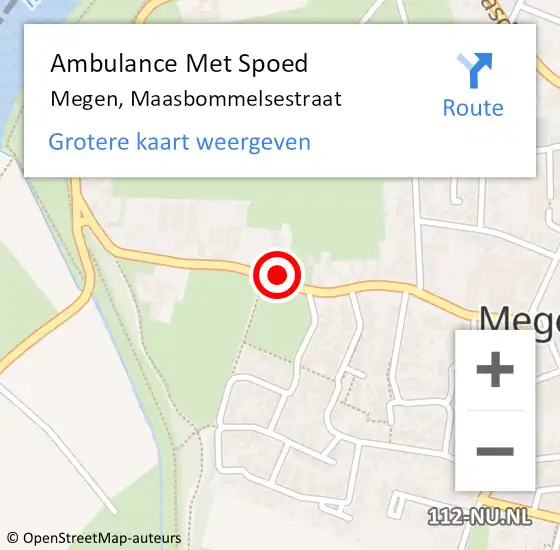 Locatie op kaart van de 112 melding: Ambulance Met Spoed Naar Megen, Maasbommelsestraat op 2 april 2017 15:37