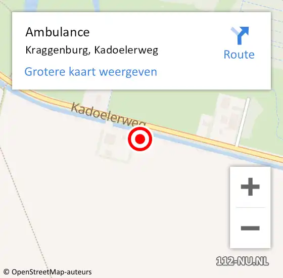 Locatie op kaart van de 112 melding: Ambulance Kraggenburg, Kadoelerweg op 2 april 2017 16:36