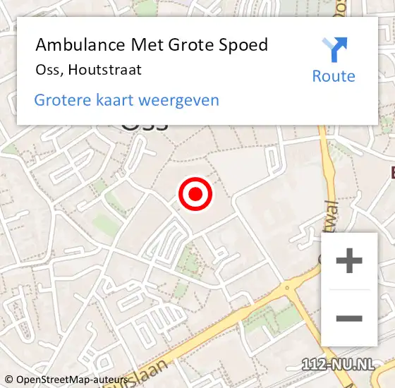 Locatie op kaart van de 112 melding: Ambulance Met Grote Spoed Naar Oss, Houtstraat op 2 april 2017 17:29