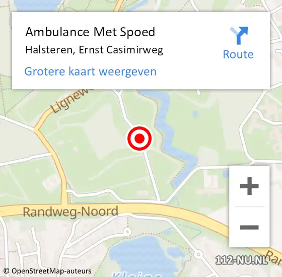 Locatie op kaart van de 112 melding: Ambulance Met Spoed Naar Halsteren, Ernst Casimirweg op 2 april 2017 17:34