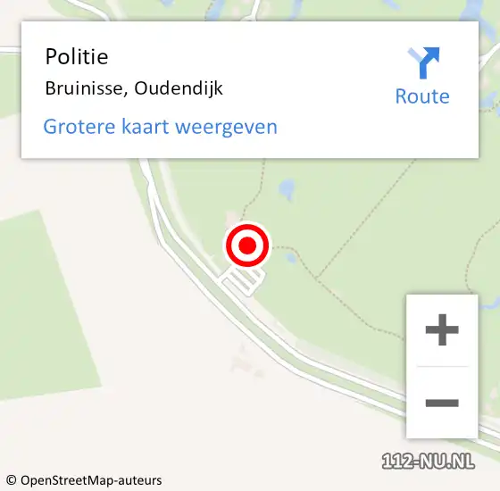 Locatie op kaart van de 112 melding: Politie Bruinisse, Oudendijk op 2 april 2017 17:43