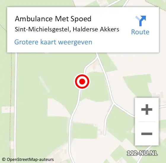 Locatie op kaart van de 112 melding: Ambulance Met Spoed Naar Sint-Michielsgestel, Halderse Akkers op 2 april 2017 18:42