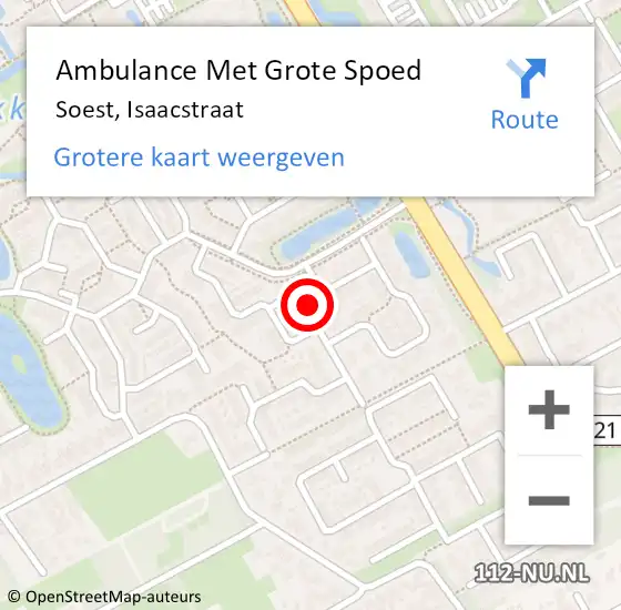 Locatie op kaart van de 112 melding: Ambulance Met Grote Spoed Naar Soest, Isaacstraat op 2 april 2017 19:34