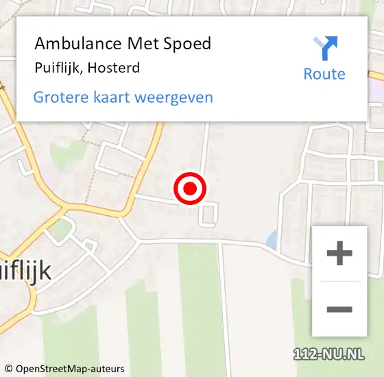 Locatie op kaart van de 112 melding: Ambulance Met Spoed Naar Puiflijk, Hosterd op 2 april 2017 19:57