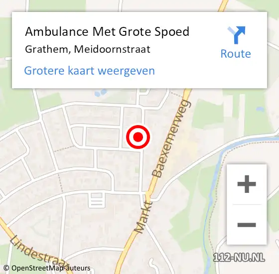 Locatie op kaart van de 112 melding: Ambulance Met Grote Spoed Naar Grathem, Meidoornstraat op 2 april 2017 20:03