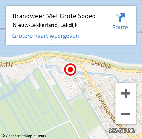 Locatie op kaart van de 112 melding: Brandweer Met Grote Spoed Naar Nieuw-Lekkerland, Lekdijk op 2 april 2017 20:39