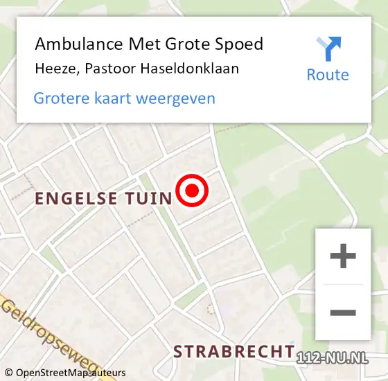 Locatie op kaart van de 112 melding: Ambulance Met Grote Spoed Naar Heeze, Pastoor Haseldonklaan op 2 april 2017 23:12