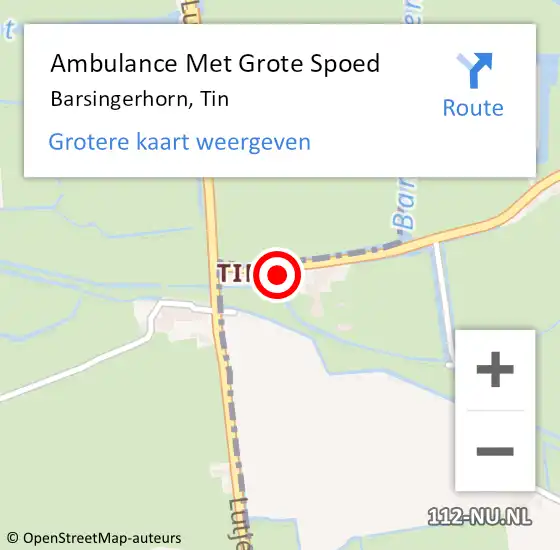 Locatie op kaart van de 112 melding: Ambulance Met Grote Spoed Naar Barsingerhorn, Tin op 15 januari 2014 23:11