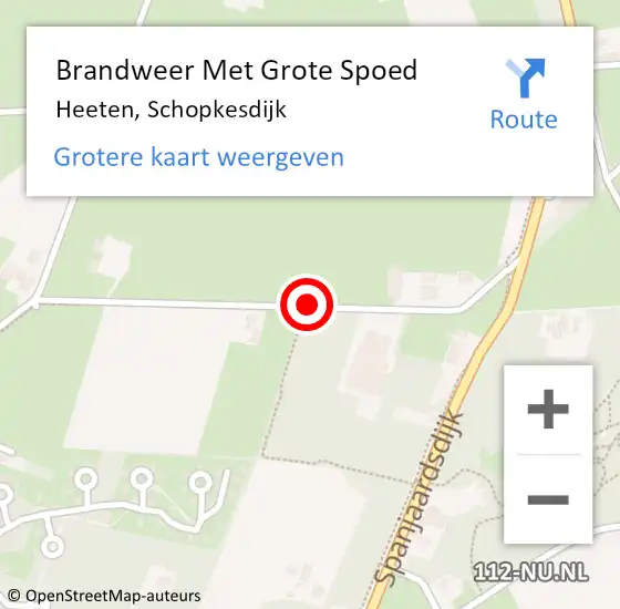 Locatie op kaart van de 112 melding: Brandweer Met Grote Spoed Naar Heeten, Schopkesdijk op 2 april 2017 23:30