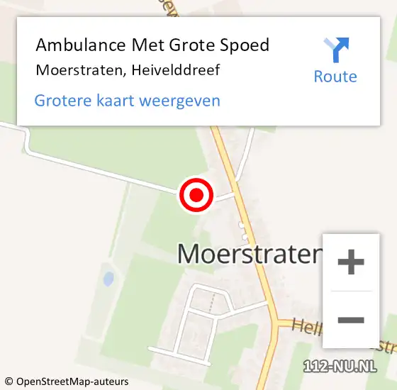Locatie op kaart van de 112 melding: Ambulance Met Grote Spoed Naar Moerstraten, Heivelddreef op 3 april 2017 01:17