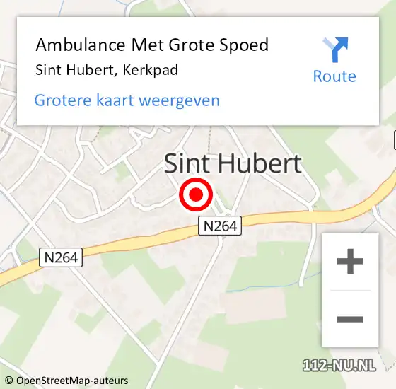 Locatie op kaart van de 112 melding: Ambulance Met Grote Spoed Naar Sint Hubert, Kerkpad op 3 april 2017 02:19