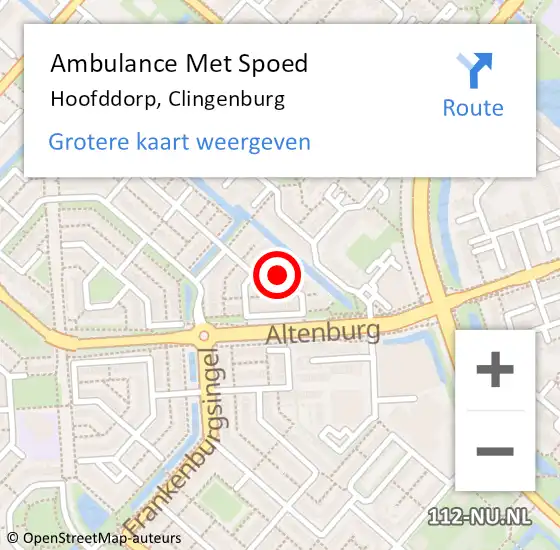 Locatie op kaart van de 112 melding: Ambulance Met Spoed Naar Hoofddorp, Clingenburg op 3 april 2017 05:00