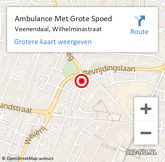 Locatie op kaart van de 112 melding: Ambulance Met Grote Spoed Naar Veenendaal, Wilhelminastraat op 3 april 2017 05:53