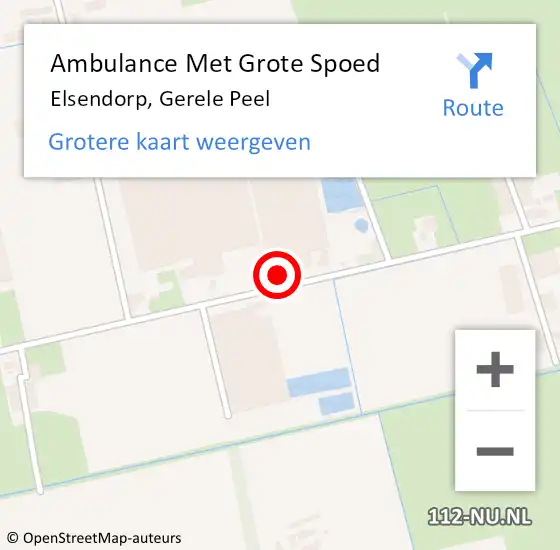 Locatie op kaart van de 112 melding: Ambulance Met Grote Spoed Naar Elsendorp, Gerele Peel op 3 april 2017 07:28