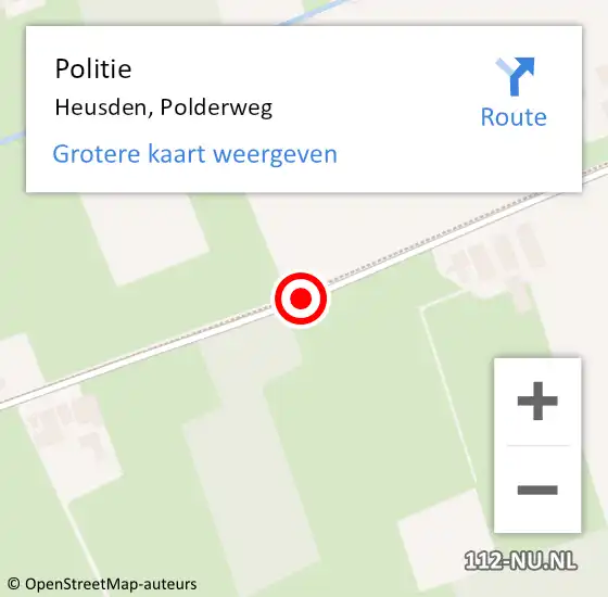 Locatie op kaart van de 112 melding: Politie Heusden, Polderweg op 3 april 2017 08:13