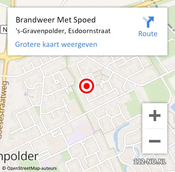 Locatie op kaart van de 112 melding: Brandweer Met Spoed Naar 's-Gravenpolder, Esdoornstraat op 3 april 2017 08:34