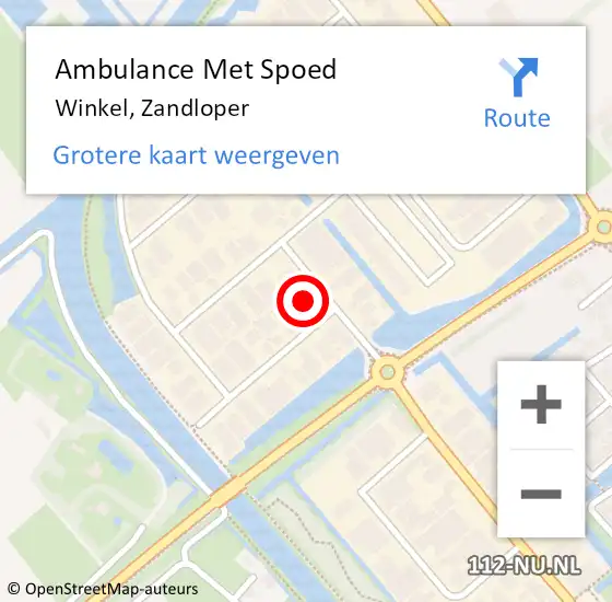 Locatie op kaart van de 112 melding: Ambulance Met Spoed Naar Winkel, Zandloper op 3 april 2017 10:05