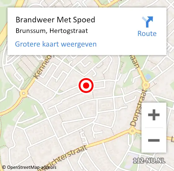 Locatie op kaart van de 112 melding: Brandweer Met Spoed Naar Brunssum, Hertogstraat op 3 april 2017 10:54