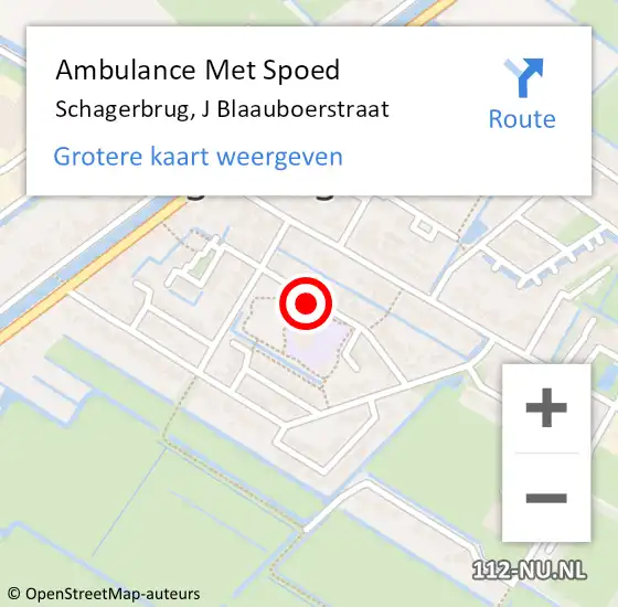 Locatie op kaart van de 112 melding: Ambulance Met Spoed Naar Schagerbrug, J Blaauboerstraat op 3 april 2017 11:35