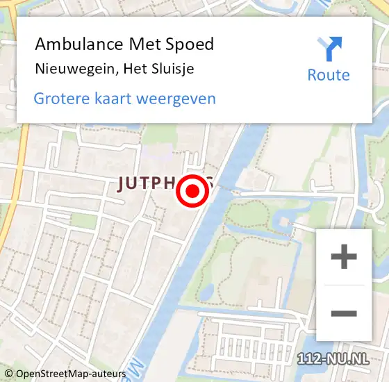 Locatie op kaart van de 112 melding: Ambulance Met Spoed Naar Nieuwegein, Het Sluisje op 3 april 2017 12:38