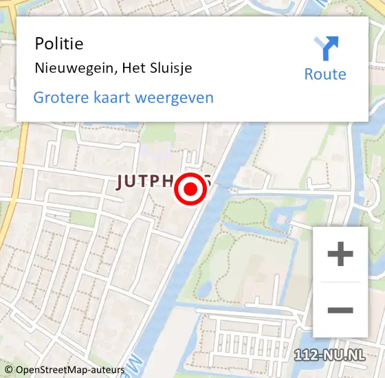 Locatie op kaart van de 112 melding: Politie Nieuwegein, Het Sluisje op 3 april 2017 12:38