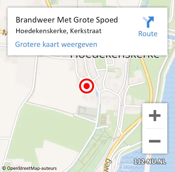 Locatie op kaart van de 112 melding: Brandweer Met Grote Spoed Naar Hoedekenskerke, Kerkstraat op 3 april 2017 13:39