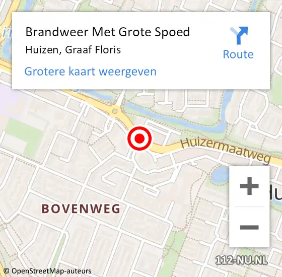 Locatie op kaart van de 112 melding: Brandweer Met Grote Spoed Naar Huizen, Graaf Floris op 3 april 2017 13:52