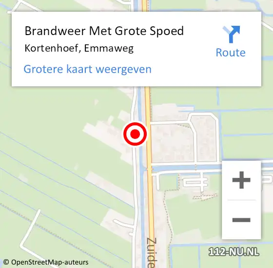 Locatie op kaart van de 112 melding: Brandweer Met Grote Spoed Naar Kortenhoef, Emmaweg op 3 april 2017 14:08