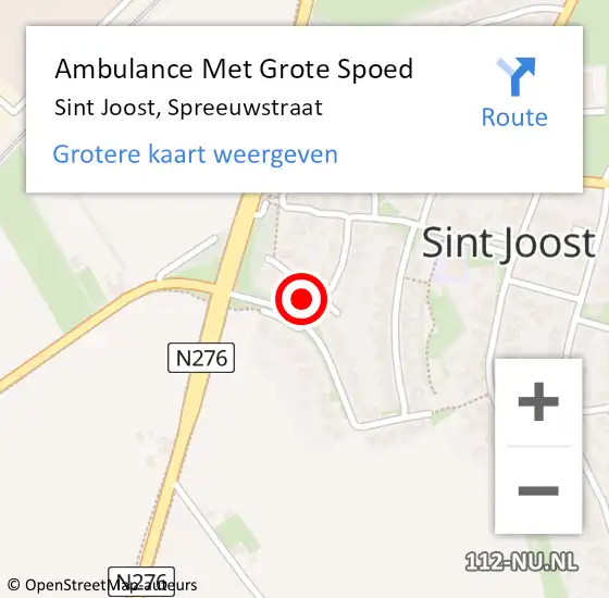 Locatie op kaart van de 112 melding: Ambulance Met Grote Spoed Naar Sint Joost, Spreeuwstraat op 16 januari 2014 02:31