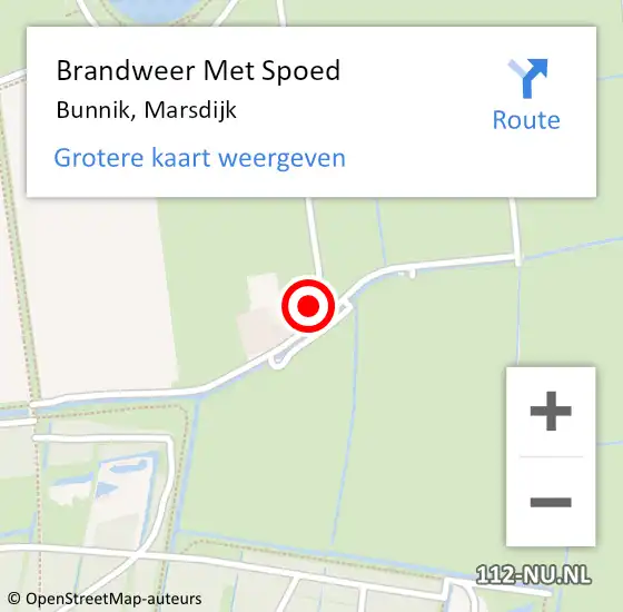 Locatie op kaart van de 112 melding: Brandweer Met Spoed Naar Bunnik, Marsdijk op 3 april 2017 14:58