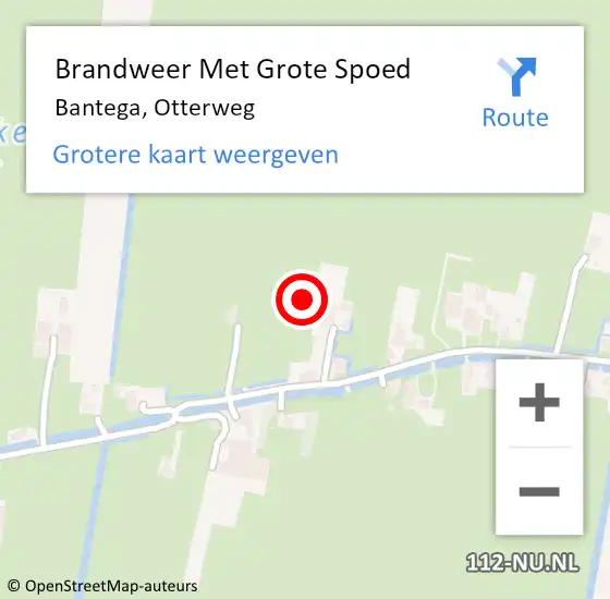 Locatie op kaart van de 112 melding: Brandweer Met Grote Spoed Naar Bantega, Otterweg op 3 april 2017 15:38