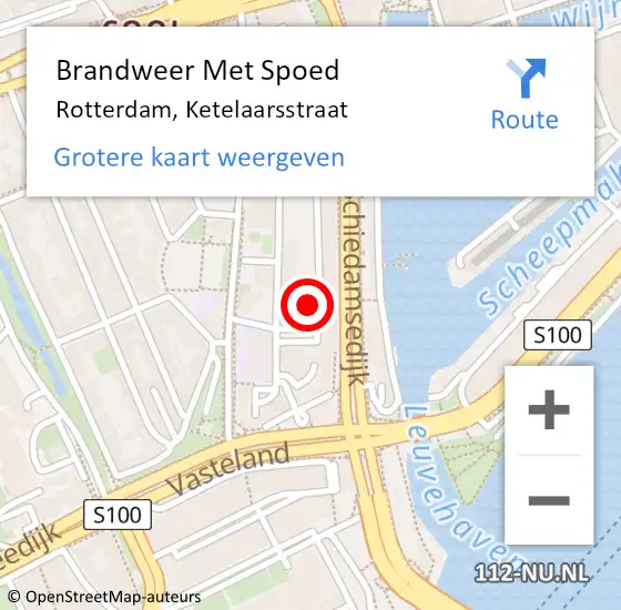 Locatie op kaart van de 112 melding: Brandweer Met Spoed Naar Rotterdam, Ketelaarsstraat op 3 april 2017 15:38