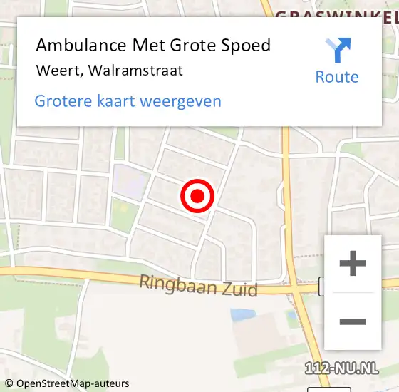 Locatie op kaart van de 112 melding: Ambulance Met Grote Spoed Naar Weert, Walramstraat op 3 april 2017 16:13