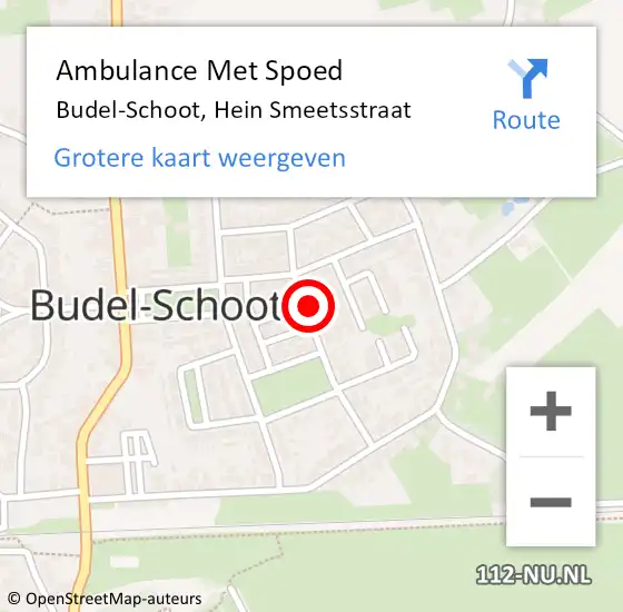 Locatie op kaart van de 112 melding: Ambulance Met Spoed Naar Budel-Schoot, Hein Smeetsstraat op 3 april 2017 17:01