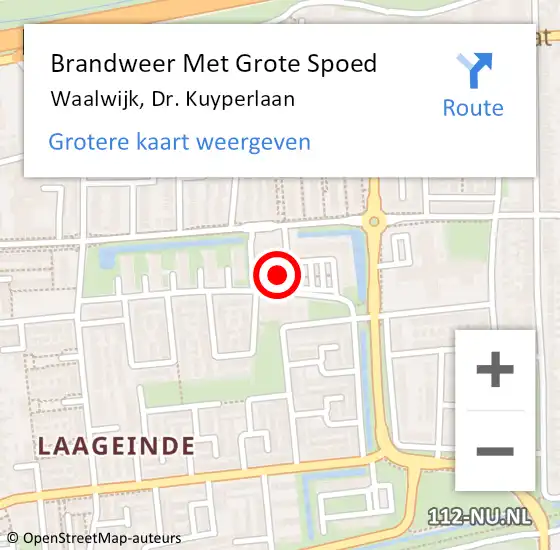 Locatie op kaart van de 112 melding: Brandweer Met Grote Spoed Naar Waalwijk, Dr. Kuyperlaan op 3 april 2017 18:00