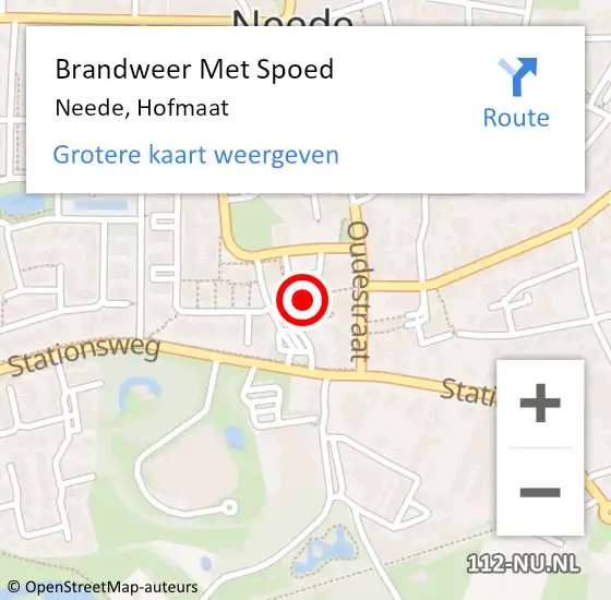 Locatie op kaart van de 112 melding: Brandweer Met Spoed Naar Neede, Hofmaat op 3 april 2017 19:03