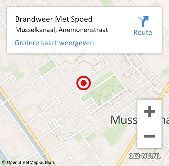 Locatie op kaart van de 112 melding: Brandweer Met Spoed Naar Musselkanaal, Anemonenstraat op 3 april 2017 20:49