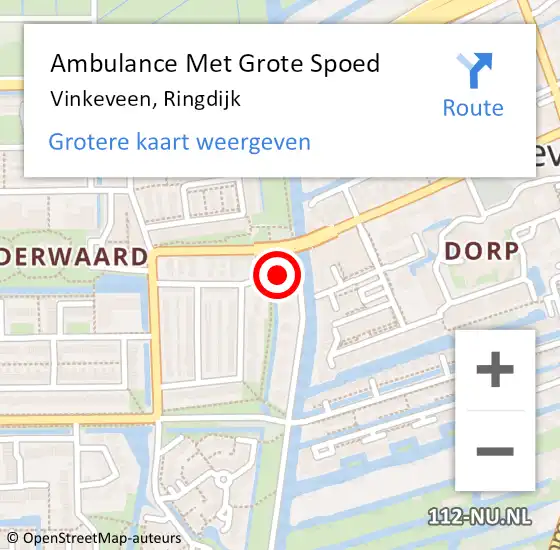 Locatie op kaart van de 112 melding: Ambulance Met Grote Spoed Naar Vinkeveen, Ringdijk op 3 april 2017 21:00