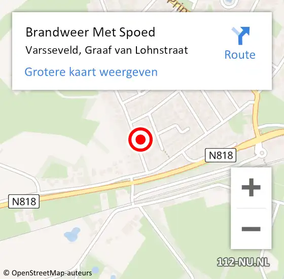 Locatie op kaart van de 112 melding: Brandweer Met Spoed Naar Varsseveld, Graaf van Lohnstraat op 3 april 2017 22:05