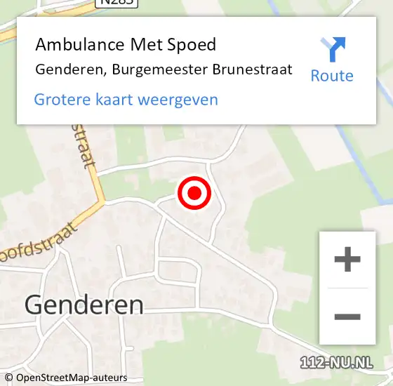 Locatie op kaart van de 112 melding: Ambulance Met Spoed Naar Genderen, Burgemeester Brunestraat op 3 april 2017 22:13