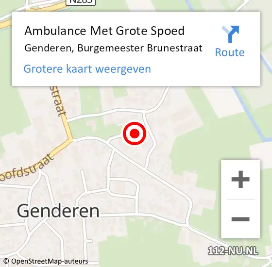 Locatie op kaart van de 112 melding: Ambulance Met Grote Spoed Naar Genderen, Burgemeester Brunestraat op 3 april 2017 22:15