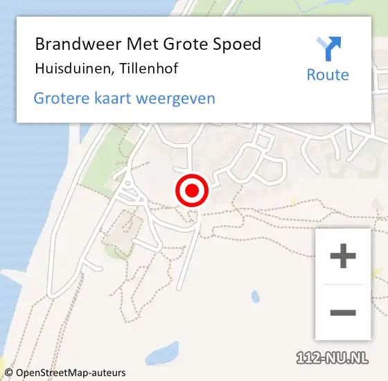 Locatie op kaart van de 112 melding: Brandweer Met Grote Spoed Naar Huisduinen, Tillenhof op 3 april 2017 22:57