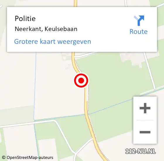 Locatie op kaart van de 112 melding: Politie Neerkant, Keulsebaan op 3 april 2017 23:16