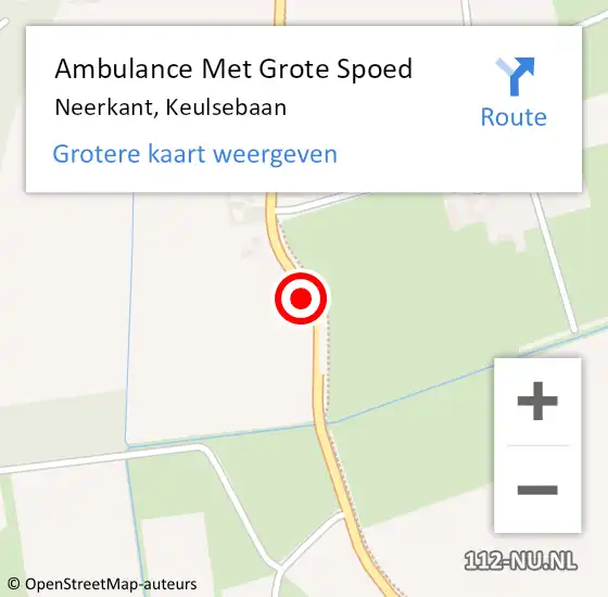 Locatie op kaart van de 112 melding: Ambulance Met Grote Spoed Naar Neerkant, Keulsebaan op 3 april 2017 23:19