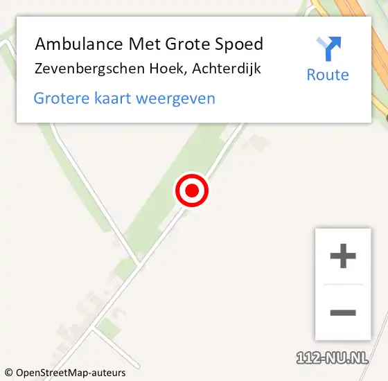 Locatie op kaart van de 112 melding: Ambulance Met Grote Spoed Naar Zevenbergschen Hoek, Achterdijk op 4 april 2017 04:00